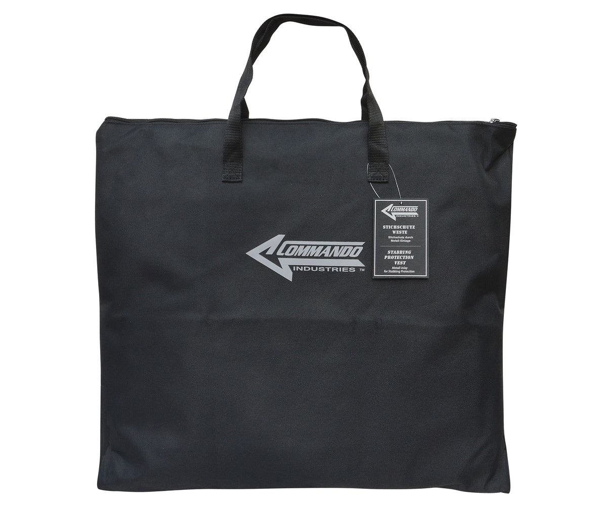 Steekwerend vest zwart verstelbaar met klittenbandsluiting - tas