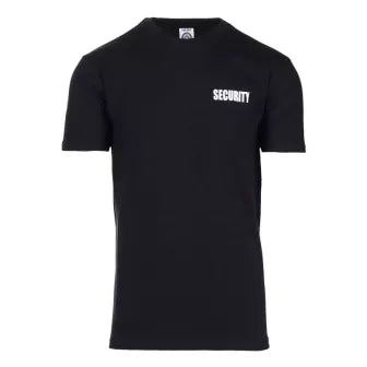 Zwart security T shirt met opdruk voor en achter