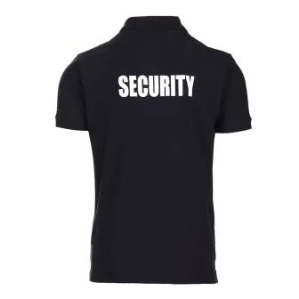 Zwart security poloshirt met opdruk voor en achter