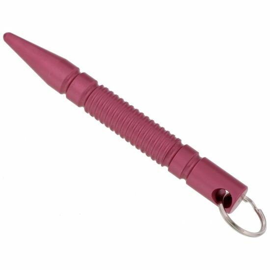 Aluminium kubotan met spitse punt voor zelfverdediging roze